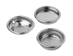 koffiefilter ø 70mm inbouw ø 60mm H 24,5mm kopjes 1 hoeveelheid koffie 7g gaten ø 0,3mm
