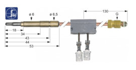 Thermokoppel SIT met onderbreker M9x1 L 600mm steekhuls ø6,0mm F 6,3mm