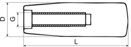 cilindergreep draad M10 ø 28mm x 87mm
