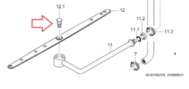 Moer naspoelarm onder GS (M12 x 30 mm)