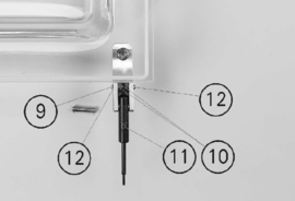 gasdrukveer voor vacumeerapparaat 370N stam 40mm D1 ø 18mm D2 ø 8mm LA 145mm gat ø 6,2mm L 155mm