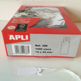 Apli hangetiket met koord 13x34mm 1000st Td35251334