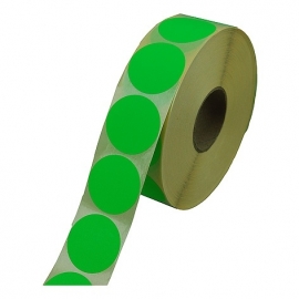 Prijssticker Ø35mm fluor groen 1000/rol Td27501735