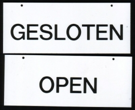 Bordje OPEN-GESLOTEN met zuignap Td14310055