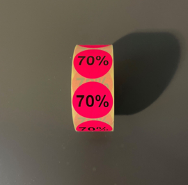 Etiket Ø35mm fluor roze 70% 1000/rol Th99032067