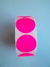 Prijssticker Ø25mm fluor roze 1000/rol Thw99032025