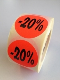 Etiket Ø35mm fluor rood 20% 500/rol Td27511720