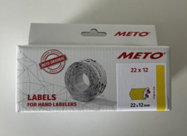 Prijsetiket Meto fluor geel permanent 22x12mm