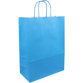 Draagtas papier blauw 26/12x35cm 50st Tpk270686