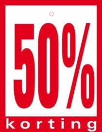 Prijskaart 50% Korting 100st Tfr4550