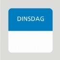 Etiket dinsdag wit/blauw 25x25mm 500st Td27510002