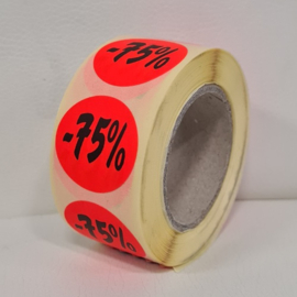 Etiket Ø27mm fluor rood -75% 500/rol