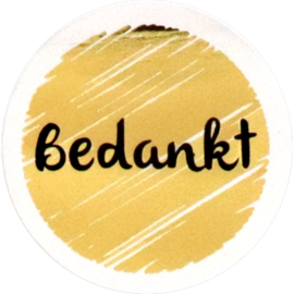 Etiket - Bedankt - Ø40mm goud wit 500st