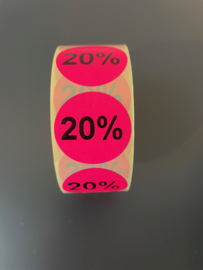 Etiket Ø35mm fluor roze 20% 1000/rol Th99032061