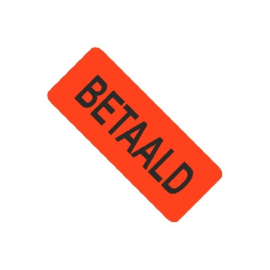 Etiket fluorrood BETAALD 500 /rol