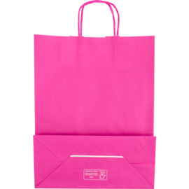 Draagtas papier roze 26/12x35cm Tpk270683