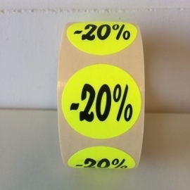 Etiket Ø27mm fluor geel -20% 500/rol Td27511220