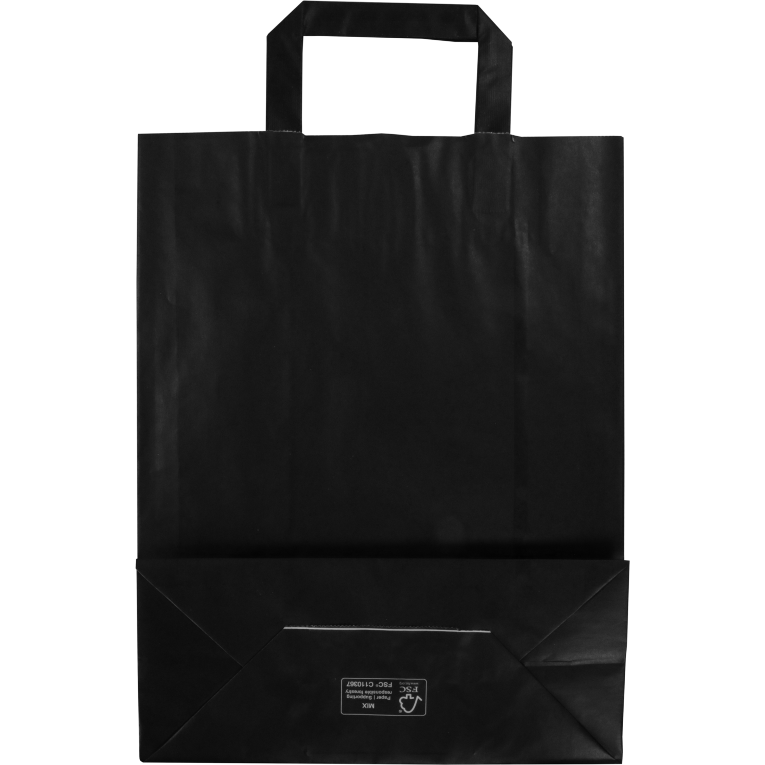 Draagtas zwart papier 26x12x35cm 250st Tpk270446