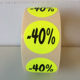 Etiket Ø27mm fluor geel -40% 500/rol