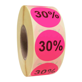 Etiket Ø35mm fluor roze 70% 1000/rol Th99032067