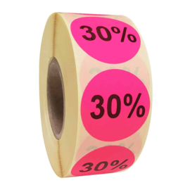Etiket Ø35mm fluor roze 20% 1000/rol Th99032061