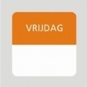 Etiket vrijdag wit/oranje 25x25mm 500st Td27510005