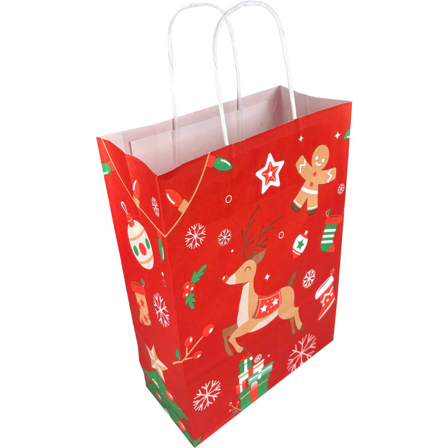 Draagtas papier Hert rood 18x8x22cm Tpk270795