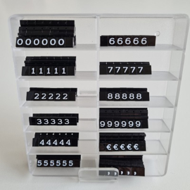 Prijscassette vitrine 6mm zwart-wit 180-delig