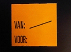 Etiket 2928 fluor oranje Van/ Voor Td27253095