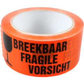 Tape  -'breekbaar/fragile/vorsicht'- 50mm x 66m 6x rol  Tpk559100