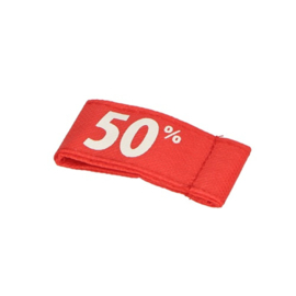 Kledinghanger label vaantje rood -50%- 10 stuks