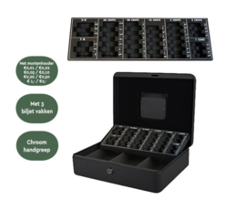 Geldkistje 30cm zwart met slot Tso300-MB