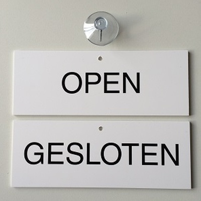 Bordje OPEN-GESLOTEN met zuignap Td14310055