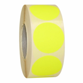 Prijssticker Ø25mm fluor geel 1000/rol Td27501625