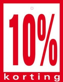 Geponste prijskaart 10% Korting 100st Tfr4510