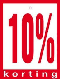 Prijskaart 10% Korting 100st Tfr4510