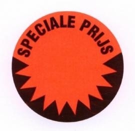 Prijssticker Ø50mm fluor rood "speciale prijs" 1000/rol Td27501491