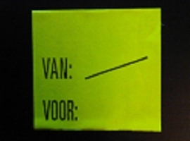 Etiket 29x28 fluor geel Van/ Voor Td27253094