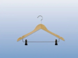 Houten hanger met anti-slip knijpers HH11039L