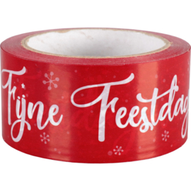 Tape fijne feestdagen rood  PVC Tpk553035