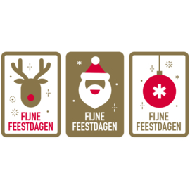Etiket Fijne Feestdagen 50x35mm