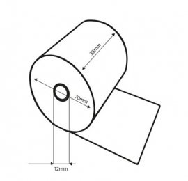 Kassa/printerrol 38x70x12 wit Td37123770