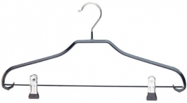 Hanger zwart rubber + knijpers 40cm Tus8327L