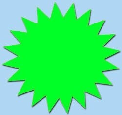 Ster fluor groen 7cm 50st Tfr07017S