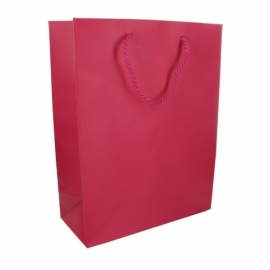 Draagtas fuchsia met koord 27x12x37cm 20st Tpk270383L