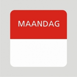 Etiket maandag wit/rood 25x25mm 500stuks Td27510001