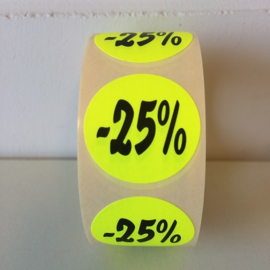 Etiket Ø27mm fluor geel -25% 500/rol