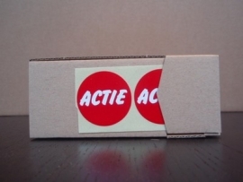 Etiket rood/wit 35mm ACTIE 500/rol Td27513261