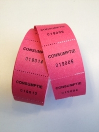 Consumptiebonnen op rol roze 500/rol Td35990024