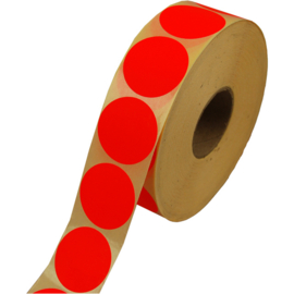 Prijssticker Ø25mm fluor rood 1000/rol Td27501425